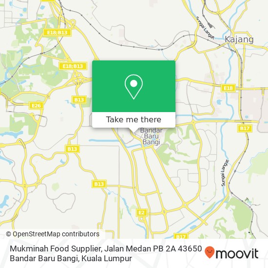Peta Mukminah Food Supplier, Jalan Medan PB 2A 43650 Bandar Baru Bangi