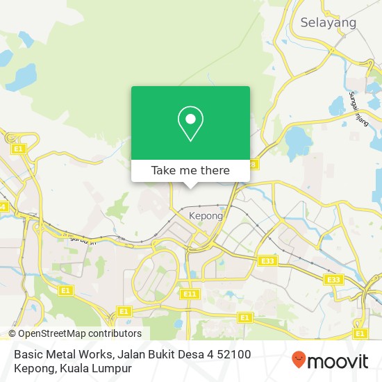 Basic Metal Works, Jalan Bukit Desa 4 52100 Kepong map