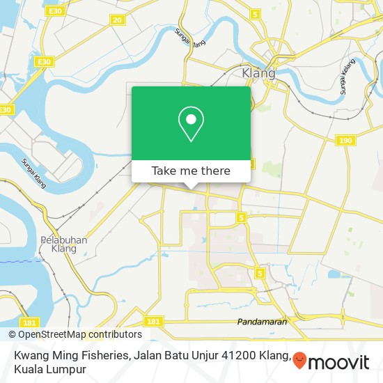 Peta Kwang Ming Fisheries, Jalan Batu Unjur 41200 Klang