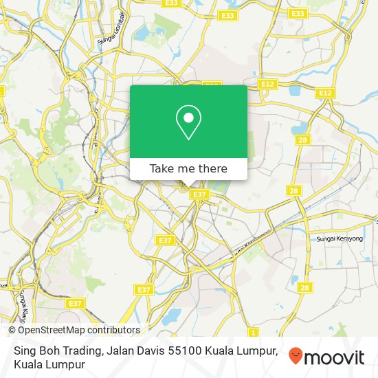 Peta Sing Boh Trading, Jalan Davis 55100 Kuala Lumpur