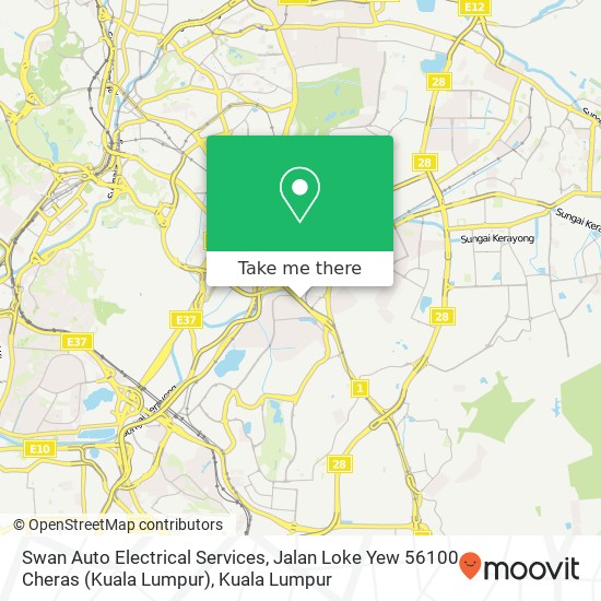 Swan Auto Electrical Services, Jalan Loke Yew 56100 Cheras (Kuala Lumpur) map