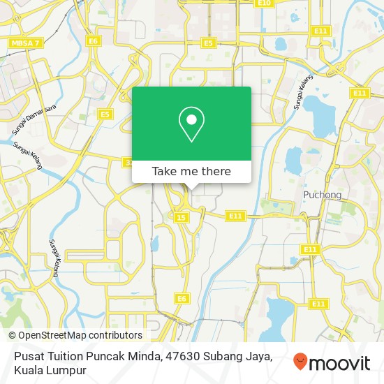 Pusat Tuition Puncak Minda, 47630 Subang Jaya map