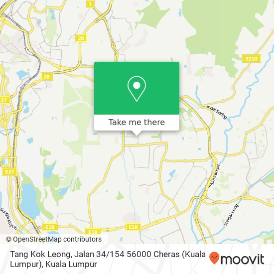 Peta Tang Kok Leong, Jalan 34 / 154 56000 Cheras (Kuala Lumpur)