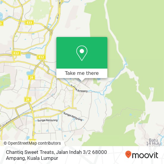 Peta Chantiq Sweet Treats, Jalan Indah 3 / 2 68000 Ampang