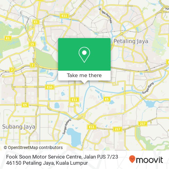 Peta Fook Soon Motor Service Centre, Jalan PJS 7 / 23 46150 Petaling Jaya