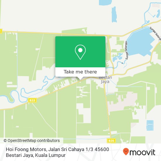 Peta Hoi Foong Motors, Jalan Sri Cahaya 1 / 3 45600 Bestari Jaya