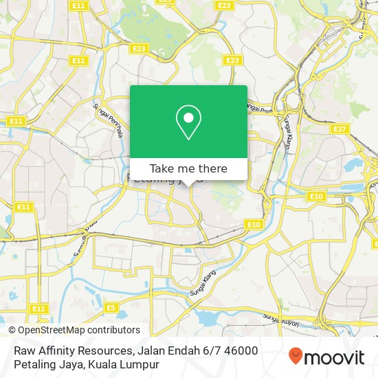 Raw Affinity Resources, Jalan Endah 6 / 7 46000 Petaling Jaya map