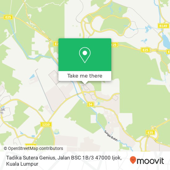 Peta Tadika Sutera Genius, Jalan BSC 1B / 3 47000 Ijok