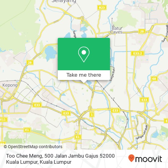 Too Chee Meng, 500 Jalan Jambu Gajus 52000 Kuala Lumpur map