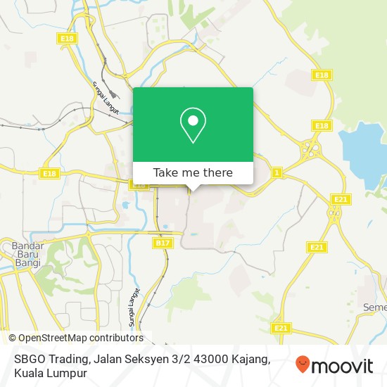 SBGO Trading, Jalan Seksyen 3 / 2 43000 Kajang map