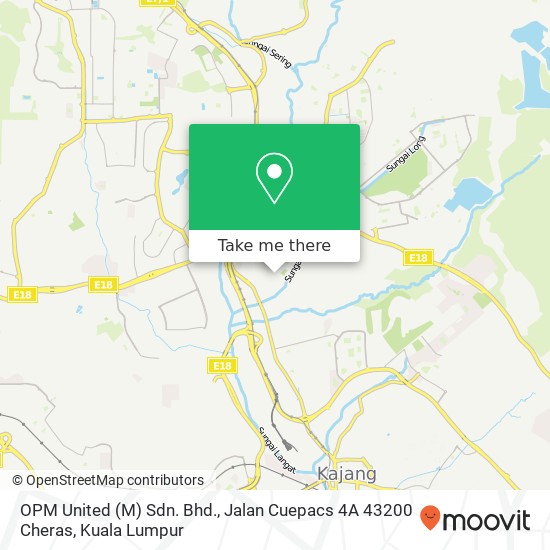 Peta OPM United (M) Sdn. Bhd., Jalan Cuepacs 4A 43200 Cheras