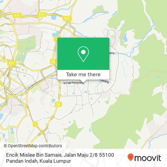 Encik Mislee Bin Samais, Jalan Maju 2 / 8 55100 Pandan Indah map