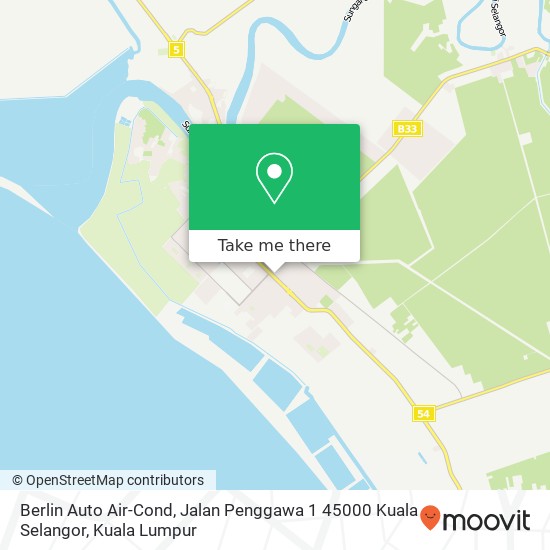 Peta Berlin Auto Air-Cond, Jalan Penggawa 1 45000 Kuala Selangor