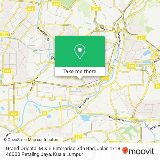 Peta Grand Oriental M & E Enterprise Sdn Bhd, Jalan 1 / 18 46000 Petaling Jaya