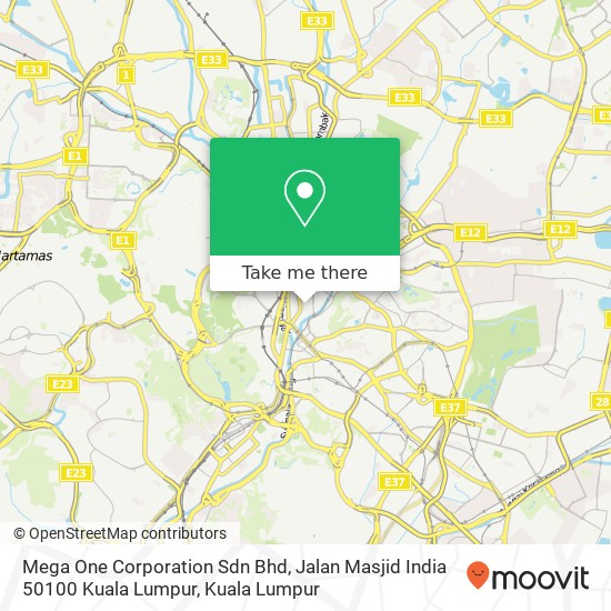 Mega One Corporation Sdn Bhd, Jalan Masjid India 50100 Kuala Lumpur map