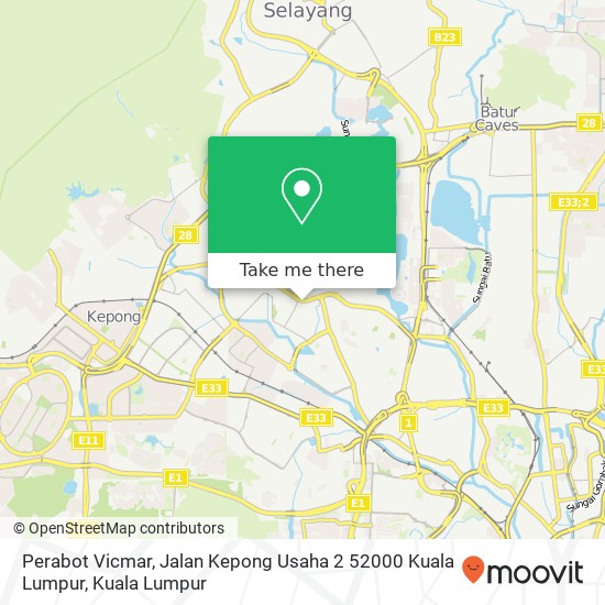 Perabot Vicmar, Jalan Kepong Usaha 2 52000 Kuala Lumpur map