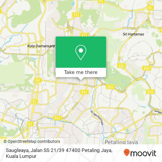 Peta Saugleaya, Jalan SS 21 / 39 47400 Petaling Jaya