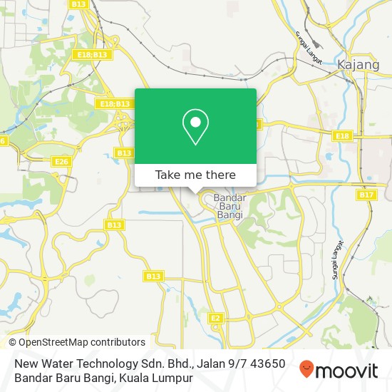 Peta New Water Technology Sdn. Bhd., Jalan 9 / 7 43650 Bandar Baru Bangi