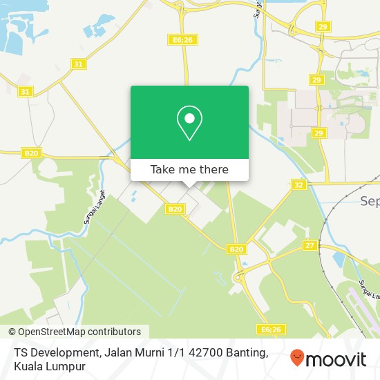 Peta TS Development, Jalan Murni 1 / 1 42700 Banting