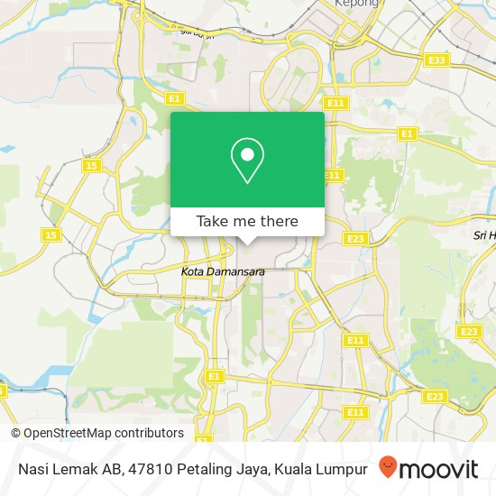 Nasi Lemak AB, 47810 Petaling Jaya map