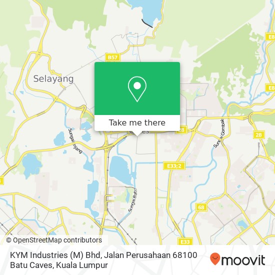 Peta KYM Industries (M) Bhd, Jalan Perusahaan 68100 Batu Caves