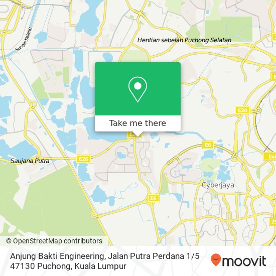 Peta Anjung Bakti Engineering, Jalan Putra Perdana 1 / 5 47130 Puchong