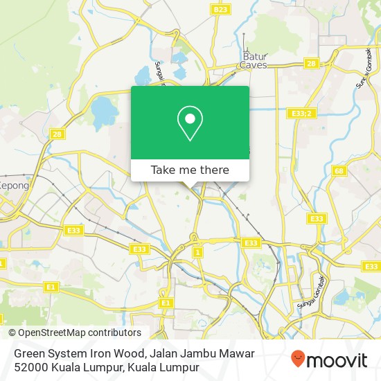 Green System Iron Wood, Jalan Jambu Mawar 52000 Kuala Lumpur map