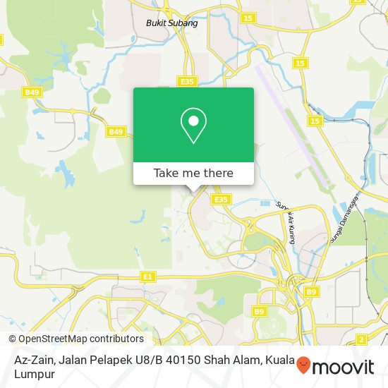 Peta Az-Zain, Jalan Pelapek U8 / B 40150 Shah Alam