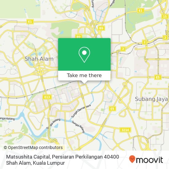 Peta Matsushita Capital, Persiaran Perkilangan 40400 Shah Alam