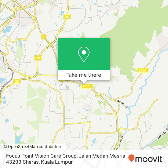 Peta Focus Point Vision Care Group, Jalan Medan Masria 43200 Cheras