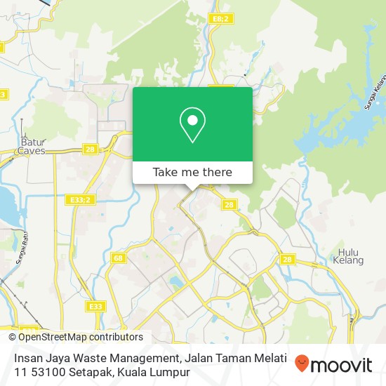 Peta Insan Jaya Waste Management, Jalan Taman Melati 11 53100 Setapak