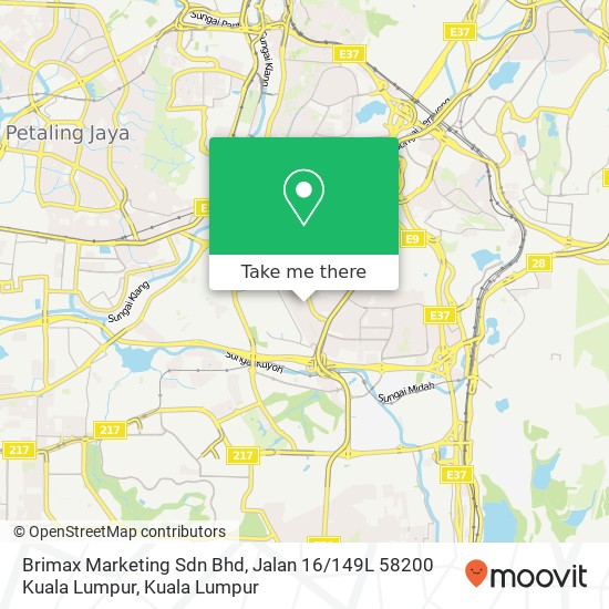 Brimax Marketing Sdn Bhd, Jalan 16 / 149L 58200 Kuala Lumpur map