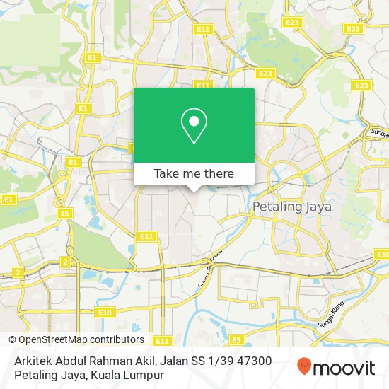 Arkitek Abdul Rahman Akil, Jalan SS 1 / 39 47300 Petaling Jaya map