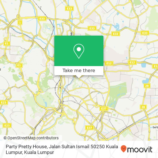 Party Pretty House, Jalan Sultan Ismail 50250 Kuala Lumpur map