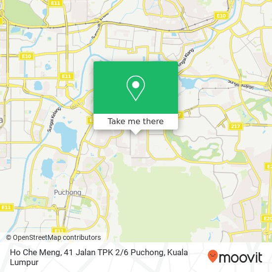 Ho Che Meng, 41 Jalan TPK 2 / 6 Puchong map