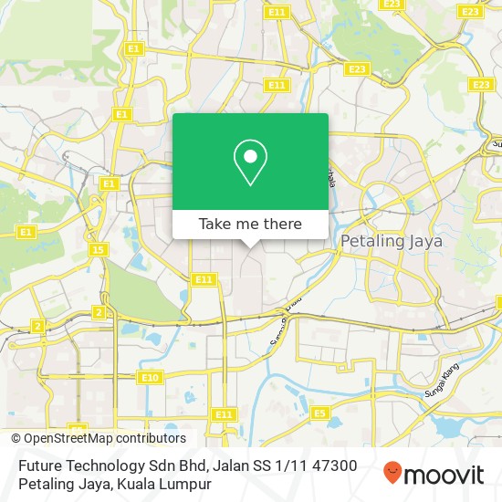 Future Technology Sdn Bhd, Jalan SS 1 / 11 47300 Petaling Jaya map