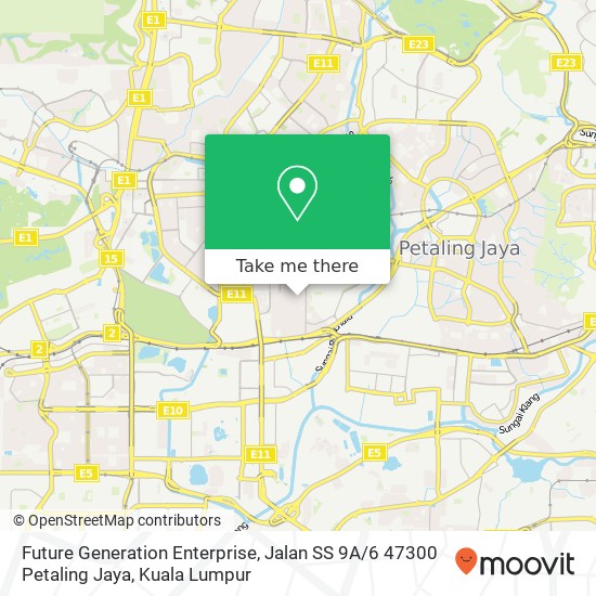 Future Generation Enterprise, Jalan SS 9A / 6 47300 Petaling Jaya map