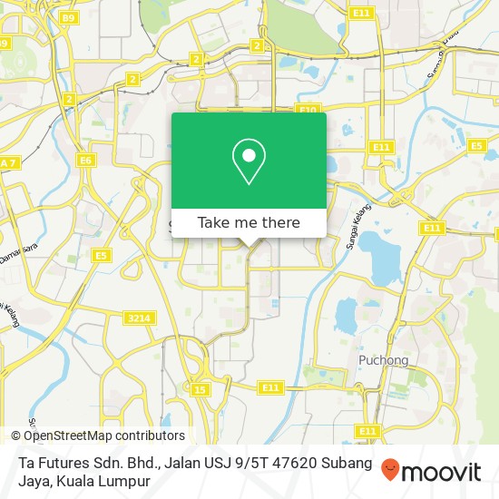 Ta Futures Sdn. Bhd., Jalan USJ 9 / 5T 47620 Subang Jaya map