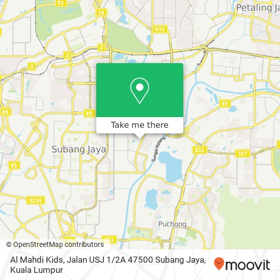 Al Mahdi Kids, Jalan USJ 1 / 2A 47500 Subang Jaya map