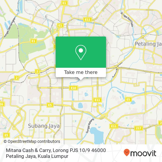 Peta Mitana Cash & Carry, Lorong PJS 10 / 9 46000 Petaling Jaya