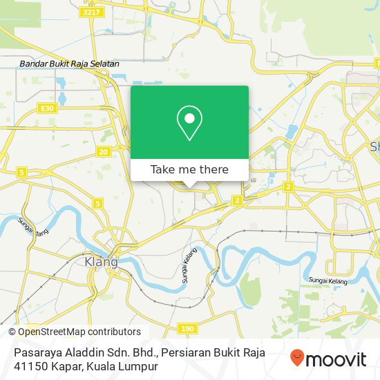 Pasaraya Aladdin Sdn. Bhd., Persiaran Bukit Raja 41150 Kapar map