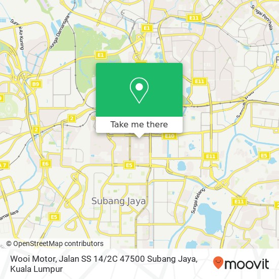 Peta Wooi Motor, Jalan SS 14 / 2C 47500 Subang Jaya