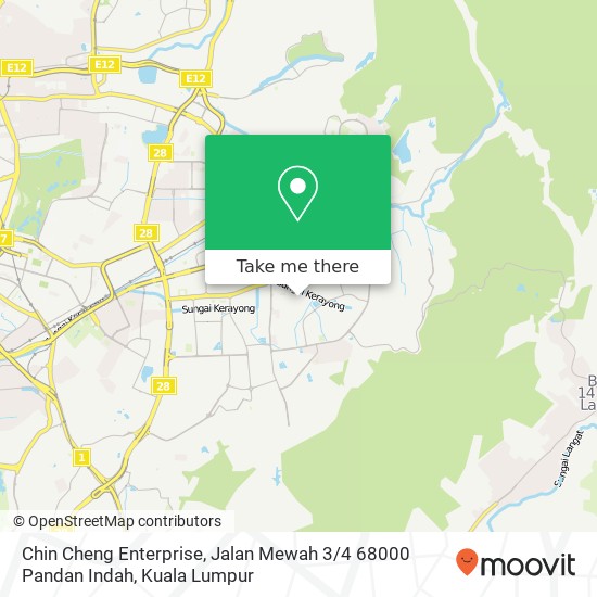 Peta Chin Cheng Enterprise, Jalan Mewah 3 / 4 68000 Pandan Indah