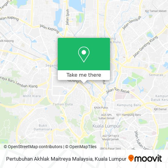 Peta Pertubuhan Akhlak Maitreya Malaysia