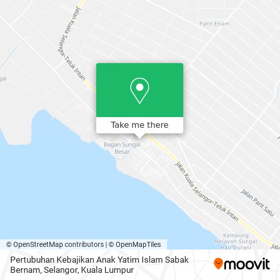 Peta Pertubuhan Kebajikan Anak Yatim Islam Sabak Bernam, Selangor