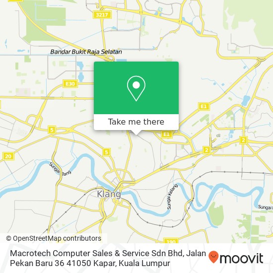 Macrotech Computer Sales & Service Sdn Bhd, Jalan Pekan Baru 36 41050 Kapar map