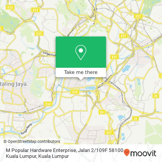 M Popular Hardware Enterprise, Jalan 2 / 109F 58100 Kuala Lumpur map