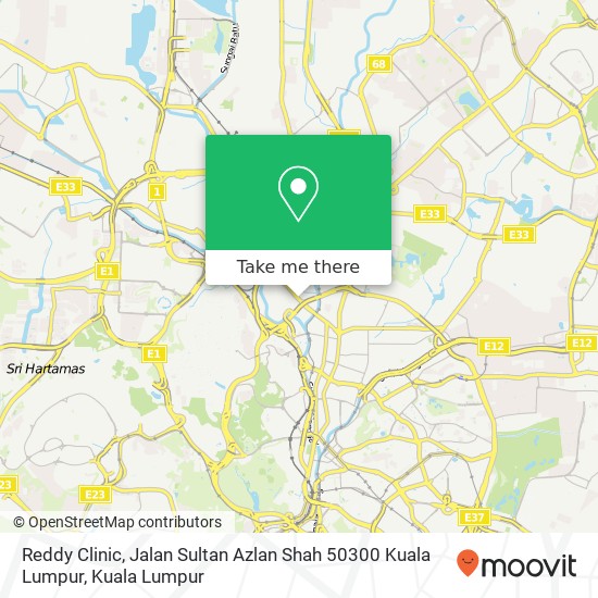 Reddy Clinic, Jalan Sultan Azlan Shah 50300 Kuala Lumpur map