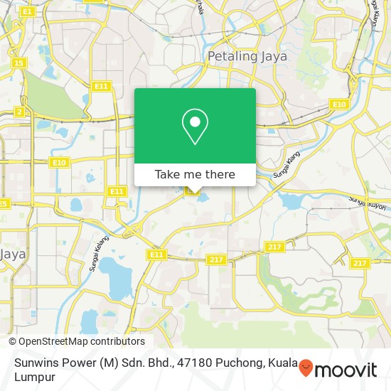 Peta Sunwins Power (M) Sdn. Bhd., 47180 Puchong