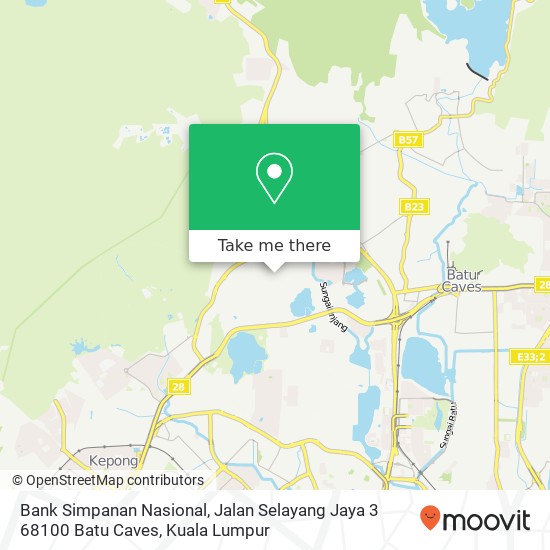 Peta Bank Simpanan Nasional, Jalan Selayang Jaya 3 68100 Batu Caves